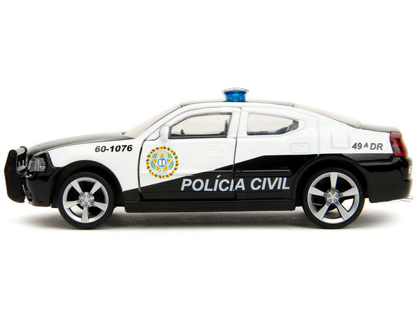 2006 Dodge Charger Police Black and White "Policia Civil" "Fast & Furious" Series 1/32 Diecast Model Car by Jada - Miniature Motors