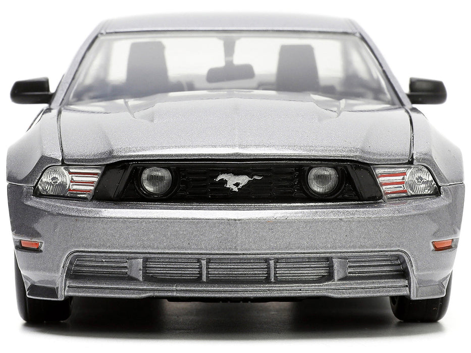 2010 Ford Mustang GT Gray Metallic with Flames "Ford Motor Company" "Bigtime Muscle" Series 1/24 Diecast Model Car by Jada