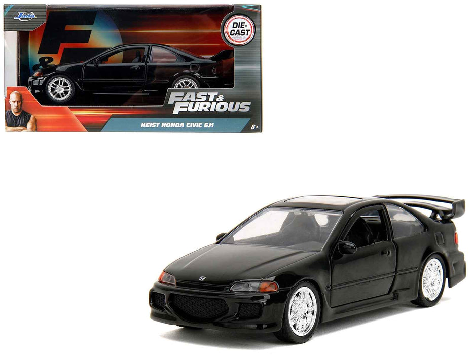 Heist Honda Civic EJ1 Black "The Fast and the Furious" (2001) Movie "Fast & Furious" Series 1/32 Diecast Model Car by Jada
