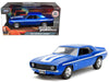1969 Chevrolet Camaro Blue Metallic with White Stripes "2 Fast 2 Furious" (2003) Movie "Fast & Furious" Series 1/32 Diecast Model Car by Jada