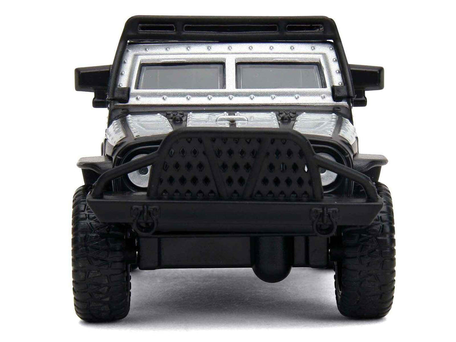 Tej's Jeep Wrangler Custom Silver Metallic with Black Top and Roof Rack "Furious 7" (2015) Movie "25 Years of Fast & Furious" Series 1/32 Diecast Model Car by Jada