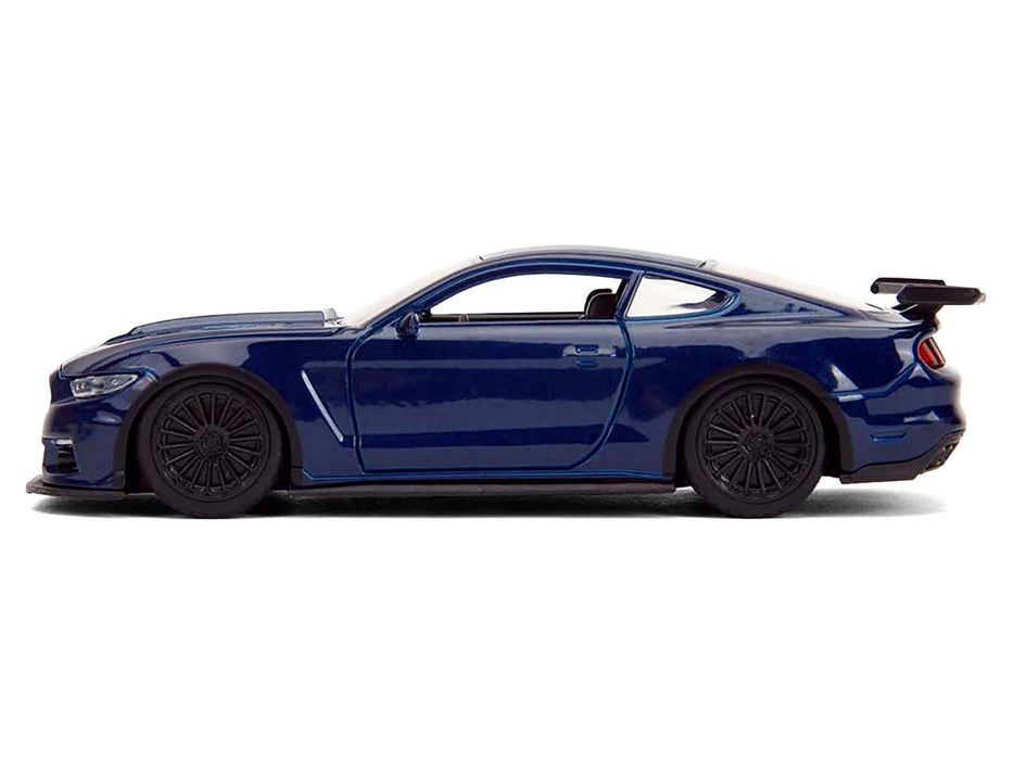 2016 Ford Mustang GT Dark Blue Metallic with White Stripe "F9" (2021) Movie "Fast & Furious" Series 1/32 Diecast Model Car by Jada