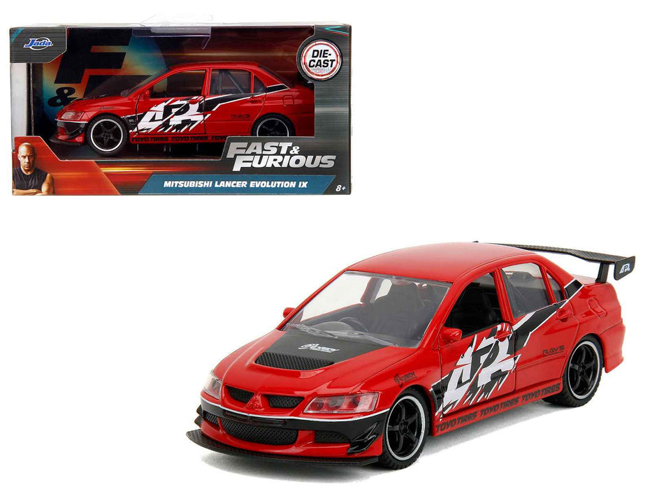 Mitsubishi Lancer Evolution IX Red with Graphics "The Fast and the Furious: Tokyo Drift" (2006) Movie "Fast & Furious" Series 1/32 Diecast Model Car by Jada