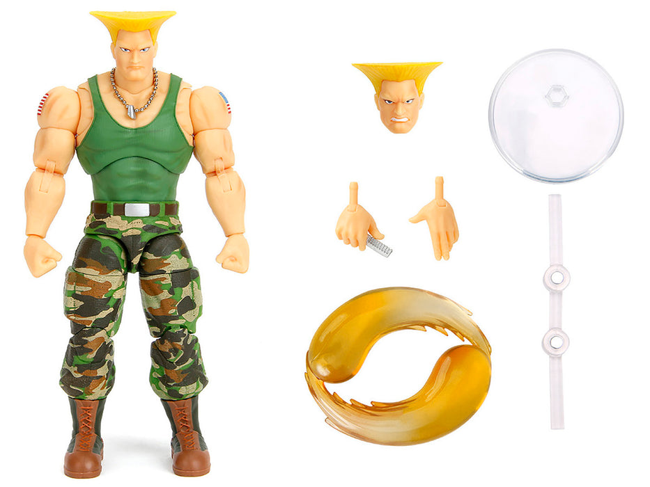 Guile 6" Moveable Figure with Accessories and Alternate Head and Hands "Ultra Street Fighter II: The Final Challengers" (2017) Video Game Model by Jada