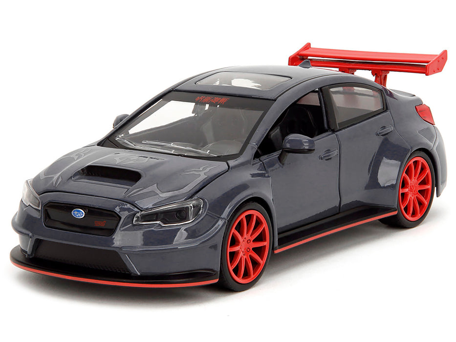 2016 Subaru WRX STI Widebody Dark Blue and Yuji Itadori Diecast Figure "Jujutsu Kaisen" (2020-2023) TV Series "Anime Hollywood Rides" Series 1/24 Diecast Model Car by Jada