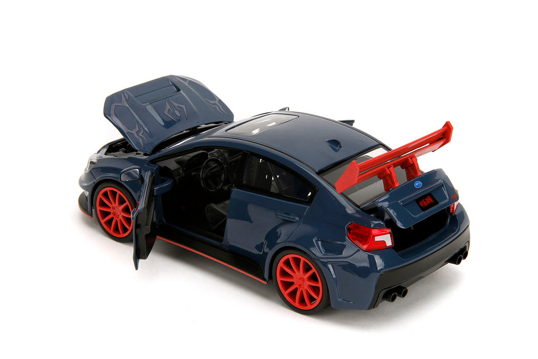 2016 Subaru WRX STI Widebody Dark Blue and Yuji Itadori Diecast Figure "Jujutsu Kaisen" (2020-2023) TV Series "Anime Hollywood Rides" Series 1/24 Diecast Model Car by Jada