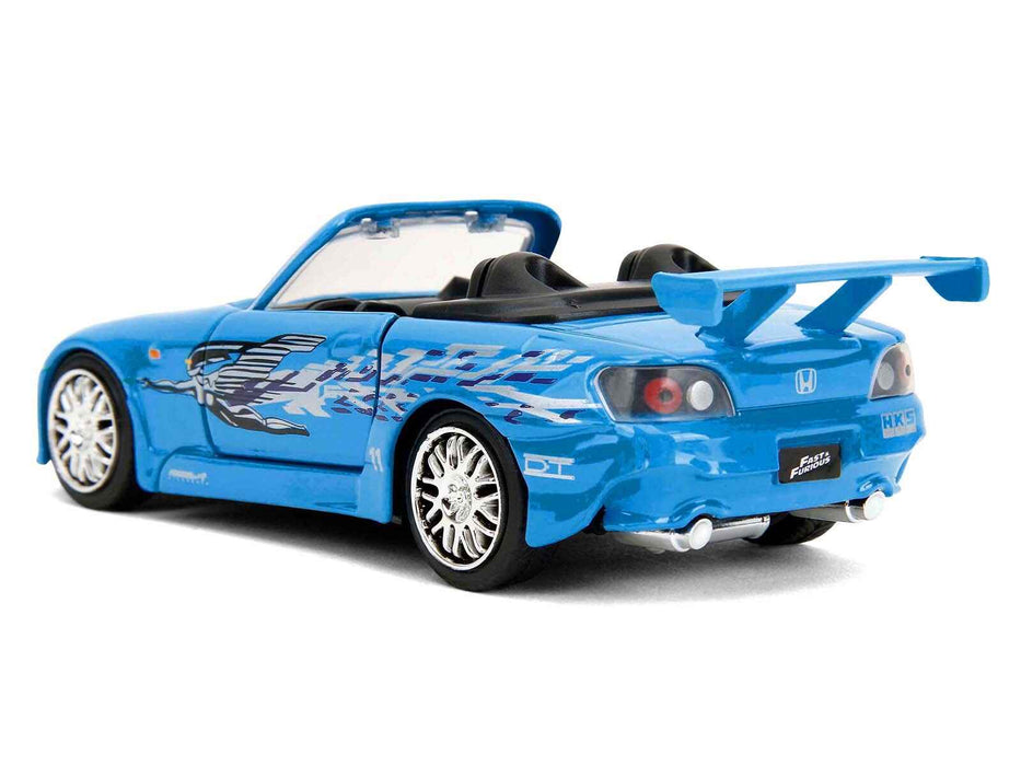 2001 Honda S2000 Convertible Blue with Graphics "Fast & Furious Remix - 25th Anniversary" Series  1/32 Diecast Model Car by Jada