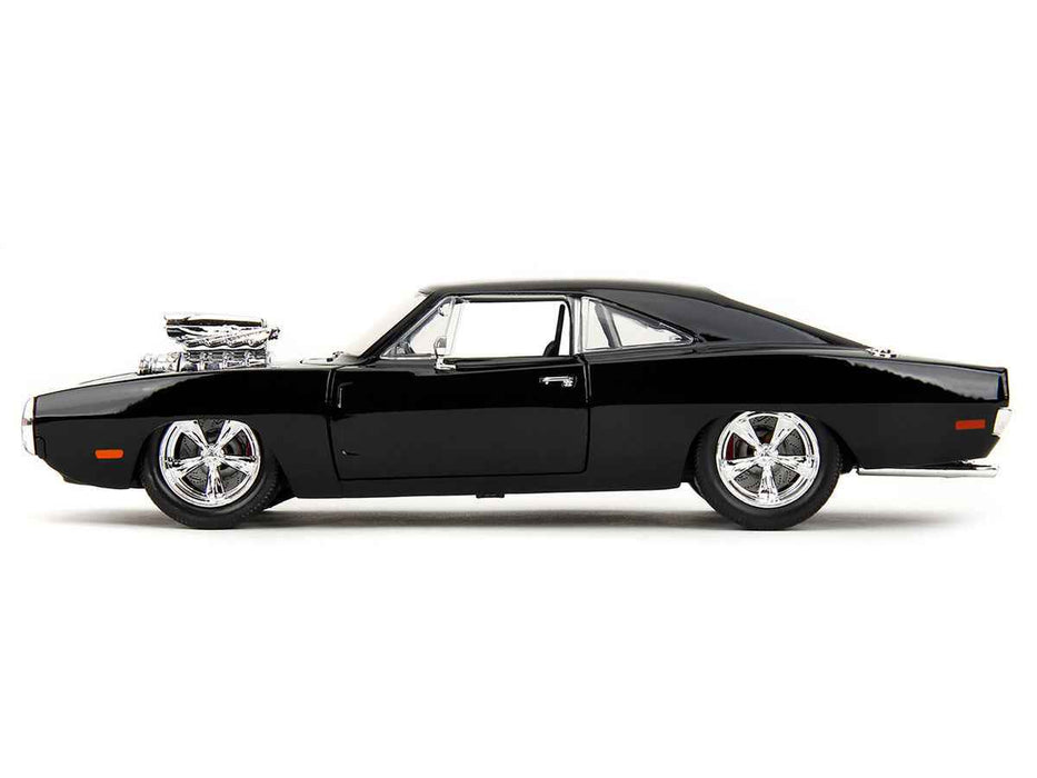 1970 Dodge Charger Black with Race Interior "The Fast and the Furious" (2001) Movie "25 Years of Fast & Furious" Series 1/24 Diecast Model Car by Jada