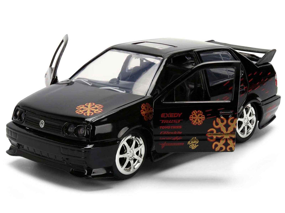 Volkswagen Jetta Black with Graphics "Fast & Furious Remix - 25th Anniversary" Series 1/32 Diecast Model Car by Jada