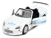 2001 Honda S2000 Convertible White with Graphics "Fast & Furious Remix - 25th Anniversary" Series 1/32 Diecast Model Car by Jada