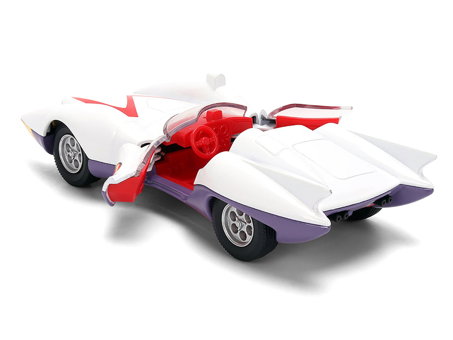 Mach 5 White with Red Stripes and Interior "Speed Racer" (1967) TV Series "Anime Hollywood Rides" Series 1/32 Diecast Model Car by Jada