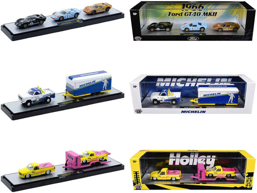 Auto Haulers Set of 3 Trucks Release 98 Limited Edition to 9400 pieces Worldwide 1/64 Diecast Model by M2 Machines