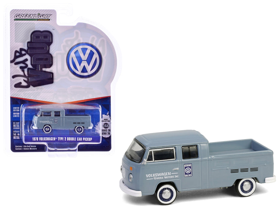 1978 Volkswagen Type 2 Double Cab Pickup Truck "Volkswagen Service" Gray "Club Vee-Dub" Series 20 1/64 Diecast Model Car by Greenlight