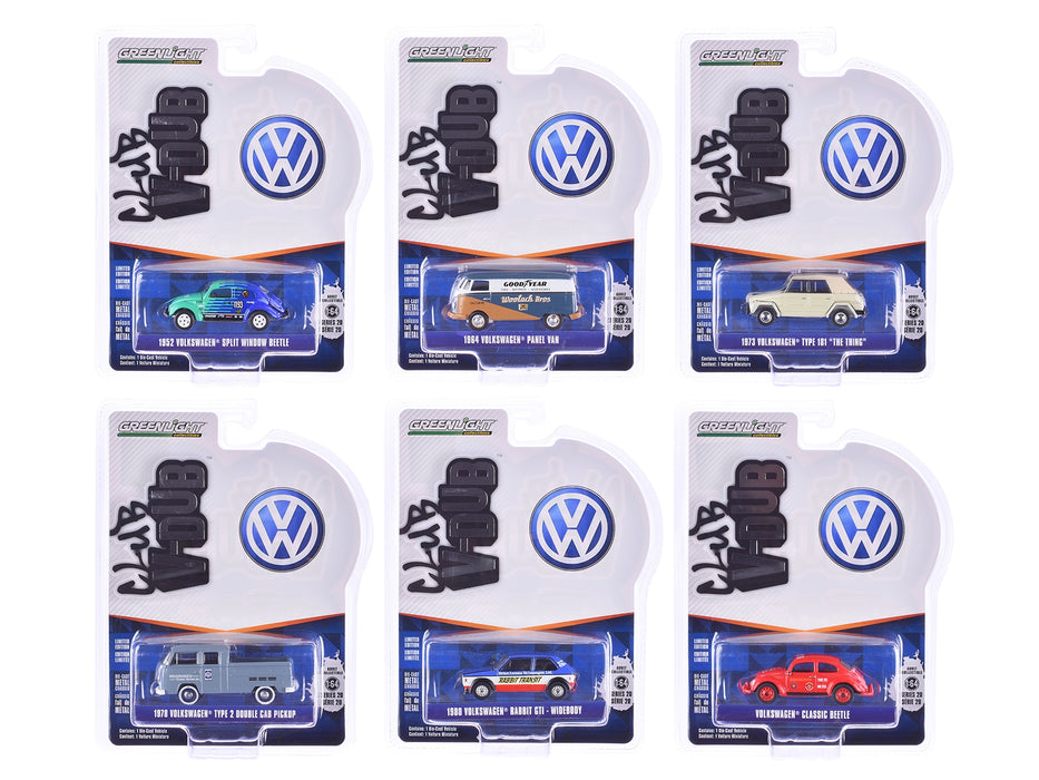 "Club Vee-Dub" Series 20 Set of 6 pieces 1/64 Diecast Model Cars by Greenlight