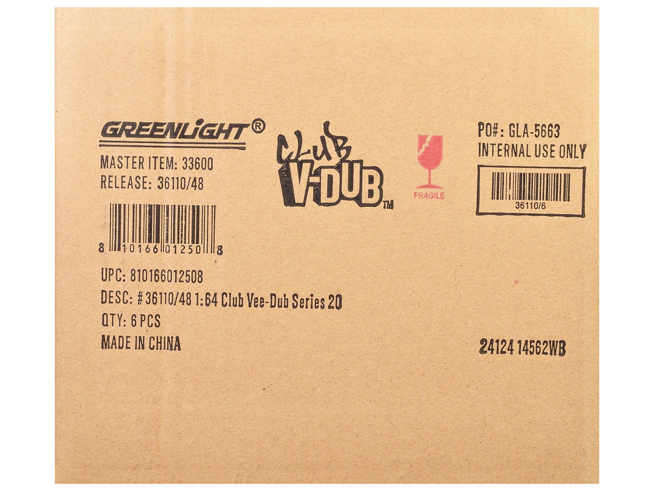 "Club Vee-Dub" Series 20 Set of 6 pieces 1/64 Diecast Model Cars by Greenlight