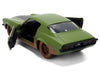 Dom's 1973 Chevrolet Camaro "F-Bomb" Matt Green (Dirty Version) with Black Hood Stripe "Fast & Furious" (2009) Movie "Fast & Furious 25 Years" Series 1/32 Diecast Model Car by Jada