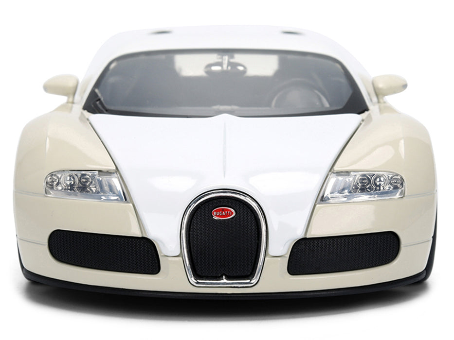 2011 Bugatti Veyron White and Tan "Furious 7" (2015) Movie "25 Years of Fast & Furious" Series 1/24 Diecast Model Car by Jada