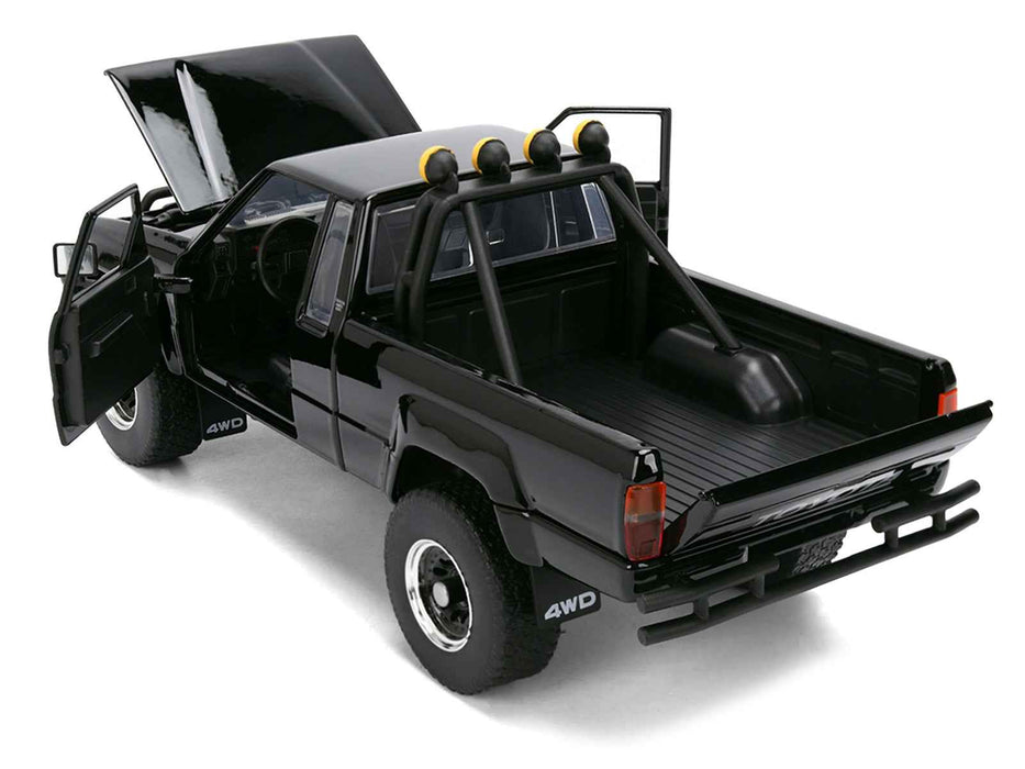 1985 Toyota SR5 Pickup Truck Black with Marty's Skateboard "Back to the Future" (1985) Movie "Hollywood Rides" Series 1/24 Diecast Model Car by Jada