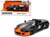 Porsche Carrera GT Convertible #7 "Gulf Oil" Black with Orange Graphics "Hyper-Spec" Series 1/24 Diecast Model Car by Jada