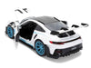 Porsche 911 GT3 RS (992) #12 White with Blue Stripes and Carbon Top "Hyper-Spec" Series 1/24 Diecast Model Car by Jada