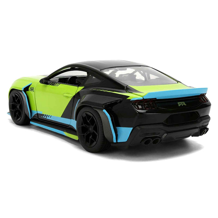 2026 Ford Mustang RTR Spec 5-D Lime Green with Black Top and Graphics "Hyper-Spec" Series 1/24 Diecast Model Car by Jada