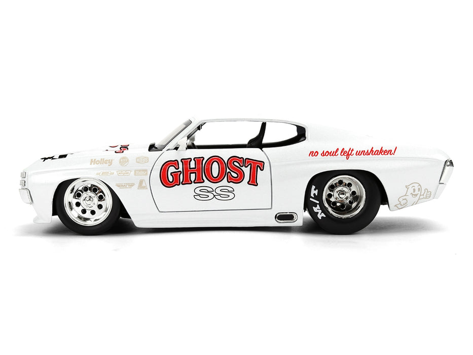 1971 Chevrolet Chevelle SS "Ghost SS" White with Graphics "Bigtime Muscle" Series 1/24 Diecast Model Car by Jada
