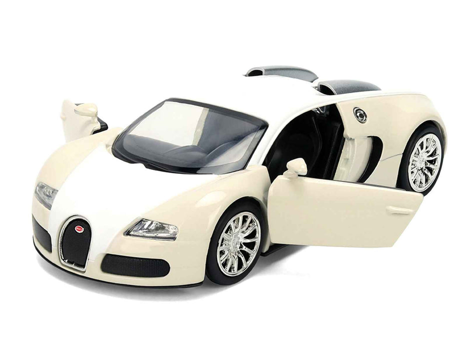 2011 Bugatti Veyron White and Tan "Furious 7" (2015) Movie "25 Years of Fast & Furious" Series 1/32 Diecast Model Car by Jada