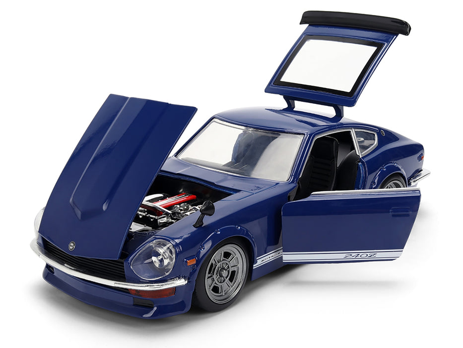 1972 Datsun 240Z Blue with White Stripes "JDM Tuners" Series 1/24 Diecast Model Car by Jada