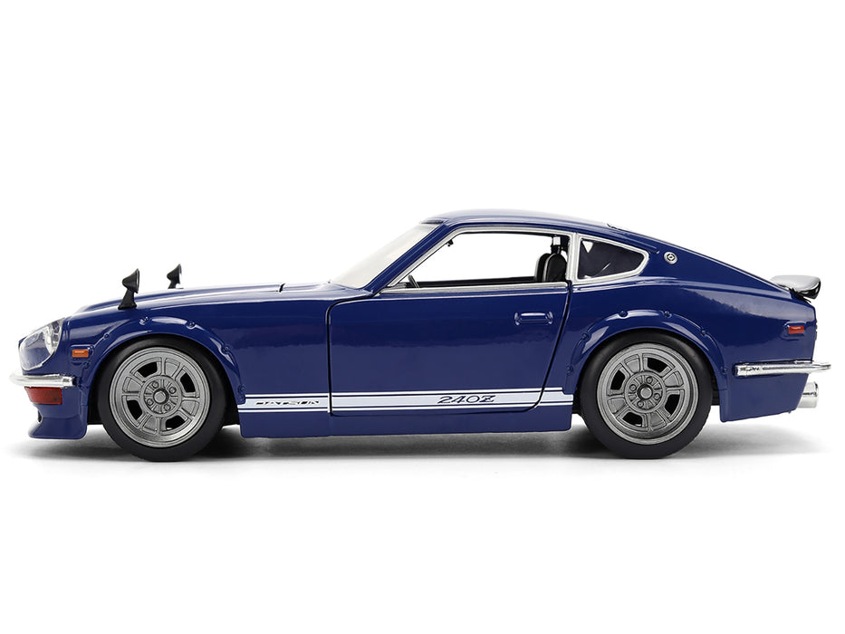 1972 Datsun 240Z Blue with White Stripes "JDM Tuners" Series 1/24 Diecast Model Car by Jada