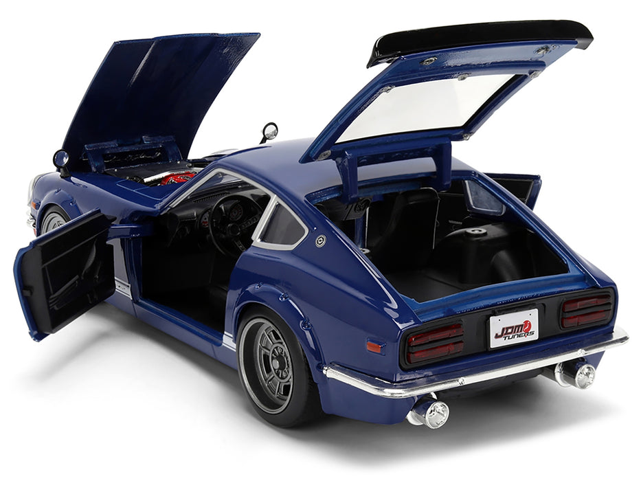 1972 Datsun 240Z Blue with White Stripes "JDM Tuners" Series 1/24 Diecast Model Car by Jada