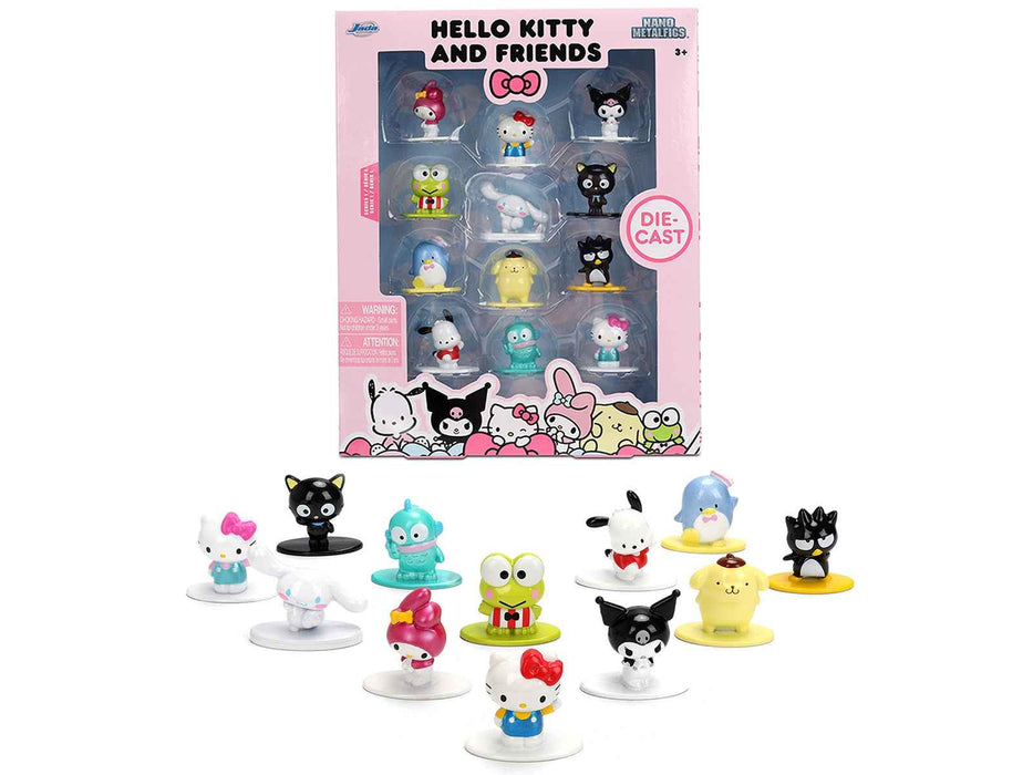 Set of 12 Diecast Figures "Hello Kitty and Friends" Franchise "Nano Metalfigs" Series Diecast Models by Jada
