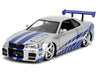 Brian's Nissan Skyline GT-R (R34) Silver Metallic with Blue Stripes and Suki's Honda S2000 Pink with Graphics Set of 2 Cars "Fast & Furious 25th Anniversary" "Fast & Furious" Series 1/24 Diecast Model Cars by Jada