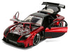 1995 Mazda RX-7 Widebody RHD (Right Hand Drive) "VeilSide" Black and Red Metallic "JDM Tuners" Series 1/24 Diecast Model Car by Jada