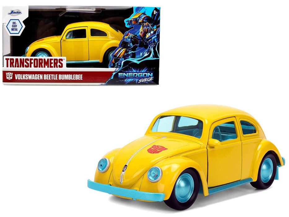 Volkswagen Beetle "Bumblebee" Yellow with Blue Interior "Transformers - Energon Surge" "Hollywood Rides" Series 1/32 Diecast Car Model by Jada
