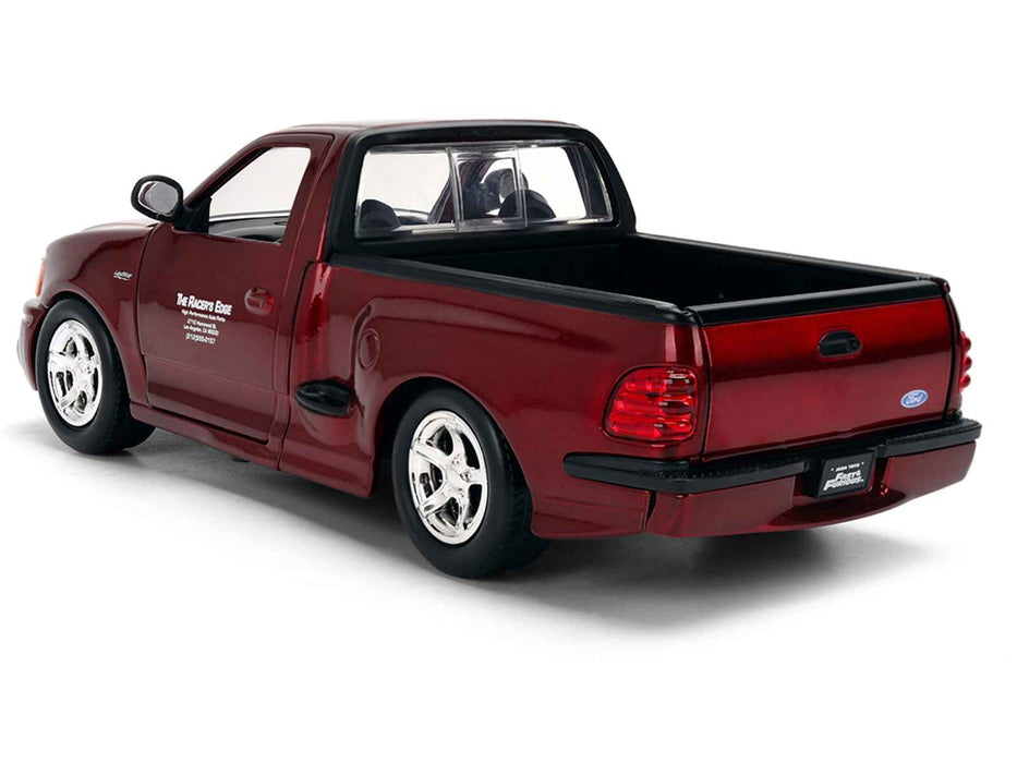 Ford F-150 SVT Lightning Pickup Truck Red Color Brush Finish "The Fast and the Furious" (2001) Movie "25 Years of Fast & Furious" Series 1/24 Diecast Model Car by Jada