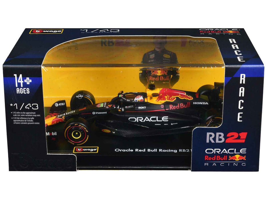 Red Bull Racing RB21 #1 Max Verstappen "Formula One F1 World Championship" (2025) with Display Case "Race" Series 1/43 Diecast Model Car by Bburago