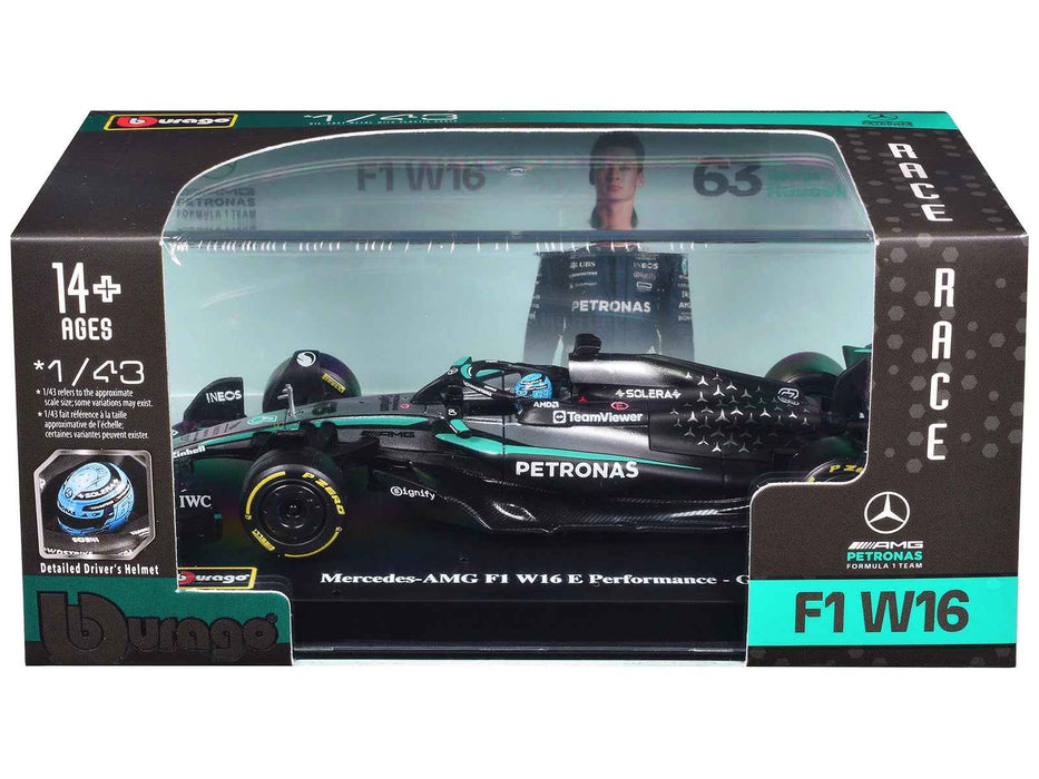 Mercedes-AMG F1 W16 E Performance #63 George Russell Formula One F1 "World Championship" (2025) 1/43 Diecast Model Car by Bburago