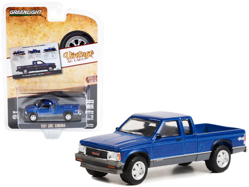 1991 GMC Sonoma Pickup Truck Blue Metallic and Gray 