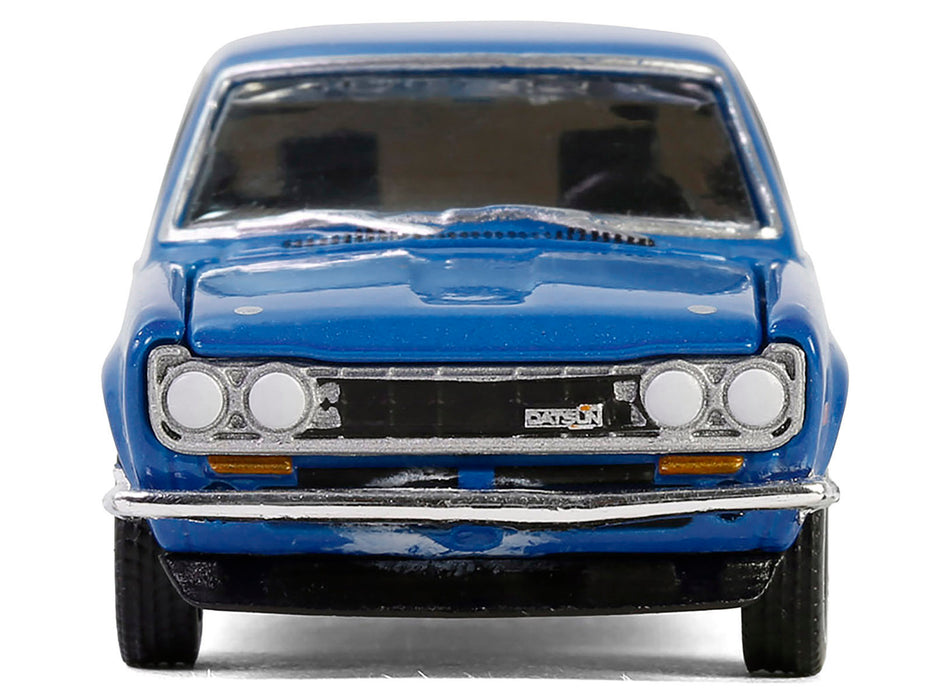 1972 Datsun 510 Blue Metallic with White Stripes "Show it Like it is - a Champion" "Vintage Ad Cars" Series 11 1/64 Diecast Model Car by Greenlight