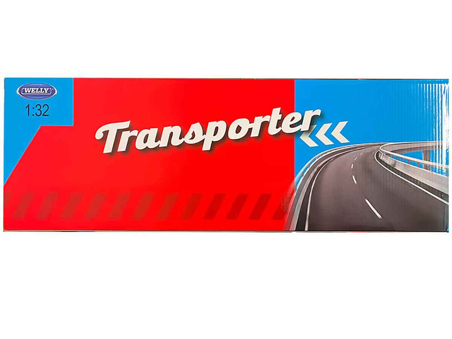 Peterbilt 379 Truck Black with Silver Container "Transporter" Series 1/32 Diecast Model by Welly