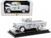 1958 Chevrolet Apache Cameo Pickup Truck "Mooneyes" Light Gray with White Top Limited Edition to 6650 pieces Worldwide 1/24 Diecast Model Car by M2 Machines - Miniature Motors