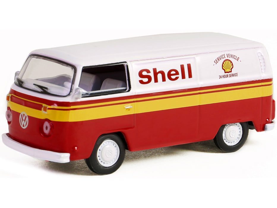 1979 Volkswagen Type 2 Panel Van White and Red with Yellow Stripes "Shell Oil" "Shell Oil Special Edition" Series 2 1/64 Diecast Model Car by Greenlight