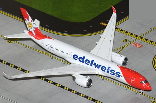 Airbus A350-900 Commercial Aircraft "Edelweiss Air" (HB-IHC) White with Red Tail 1/400 Diecast Model Airplane by GeminiJets
