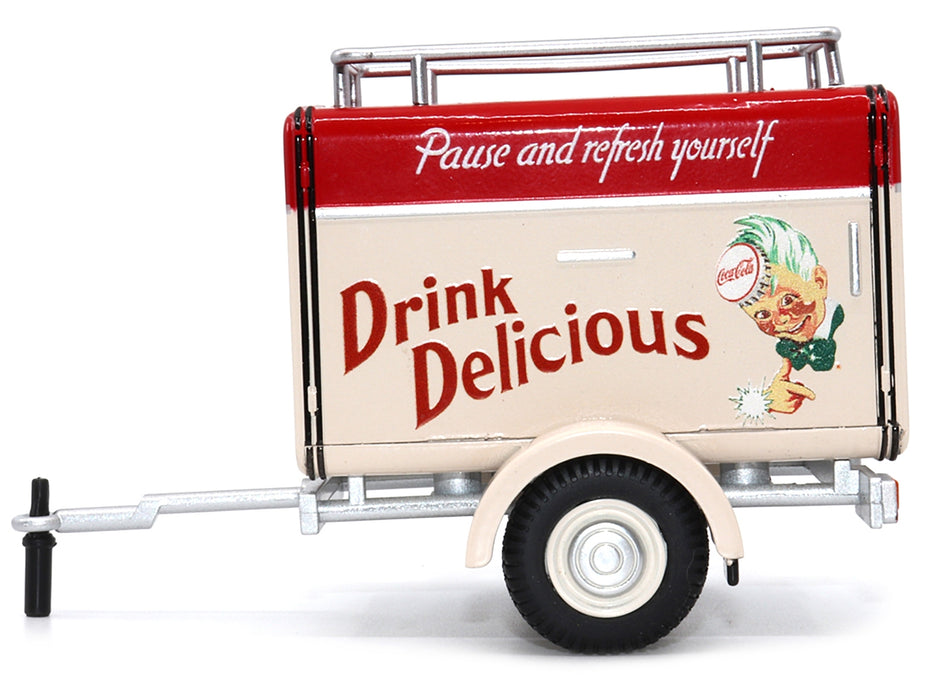 Travel Trailer Cream with Red Top "Pause and Refresh Yourself Drink Delicious Coca-Cola" 1/24 Diecast Model Car by Motor City Classics - Miniature Motors