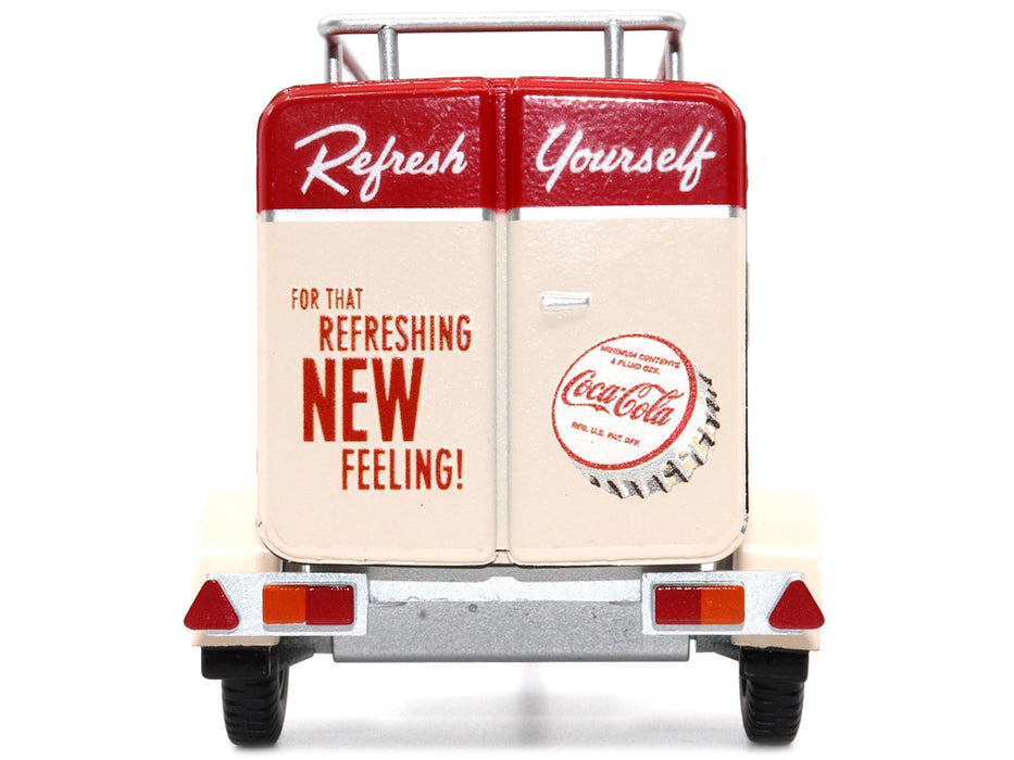 Travel Trailer Cream with Red Top "Pause and Refresh Yourself Drink Delicious Coca-Cola" 1/24 Diecast Model Car by Motor City Classics - Miniature Motors