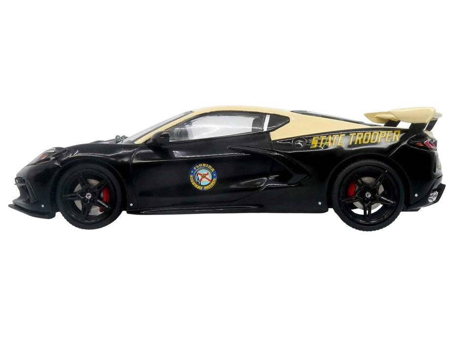 2023 Chevrolet Corvette C8 Stingray Police Interceptor "Florida Highway Patrol (FHP)" Black with Cream Top 1/43 Diecast Model by Iconic Replicas