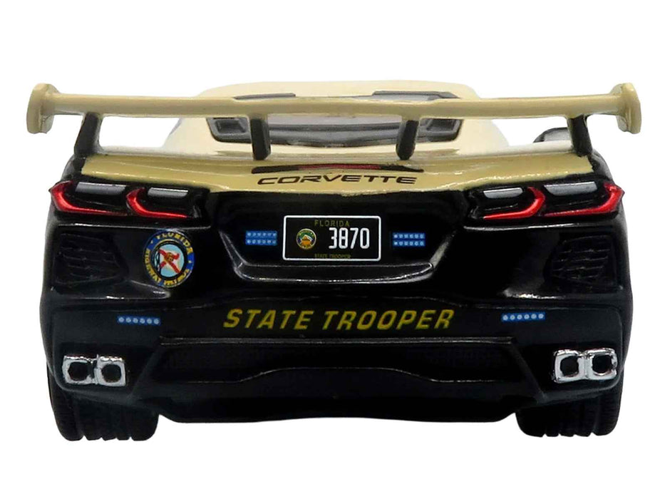 2023 Chevrolet Corvette C8 Stingray Police Interceptor "Florida Highway Patrol (FHP)" Black with Cream Top 1/43 Diecast Model by Iconic Replicas