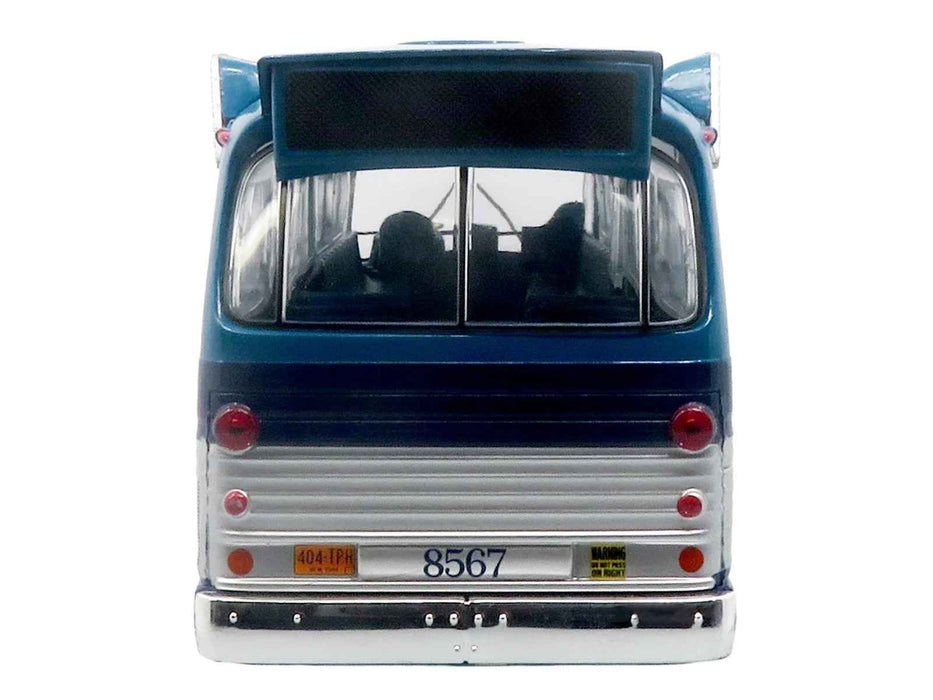 1963 GM TDH-5303 Transit Bus "MTA New York City Surface Transit" Blue Two-Tone with Graphics "The Bus & Motorcoach Collection" Limited Edition to 504 pieces Worldwide  1/43 Plastic Model by Iconic Replicas