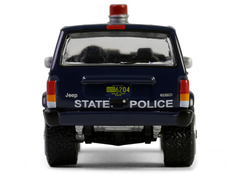 2001 Jeep Cherokee "Michigan State Police" Dark Blue "Hot Pursuit" Series 46 1/64 Diecast Model Car by Greenlight