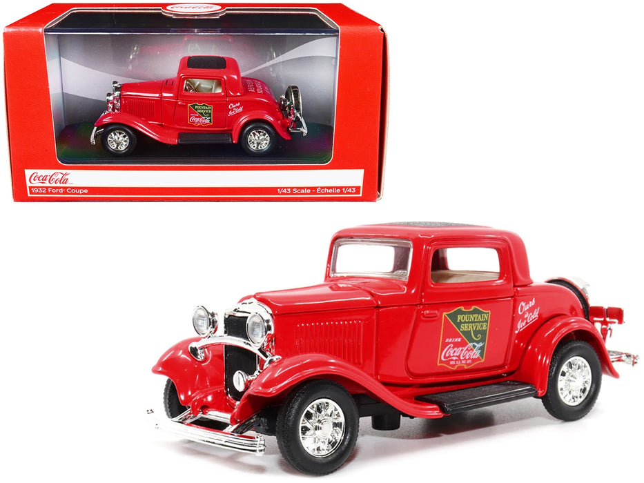 1932 Ford Coupe Red with Black Top 1/43 Diecast Model Car by Motor City Classics